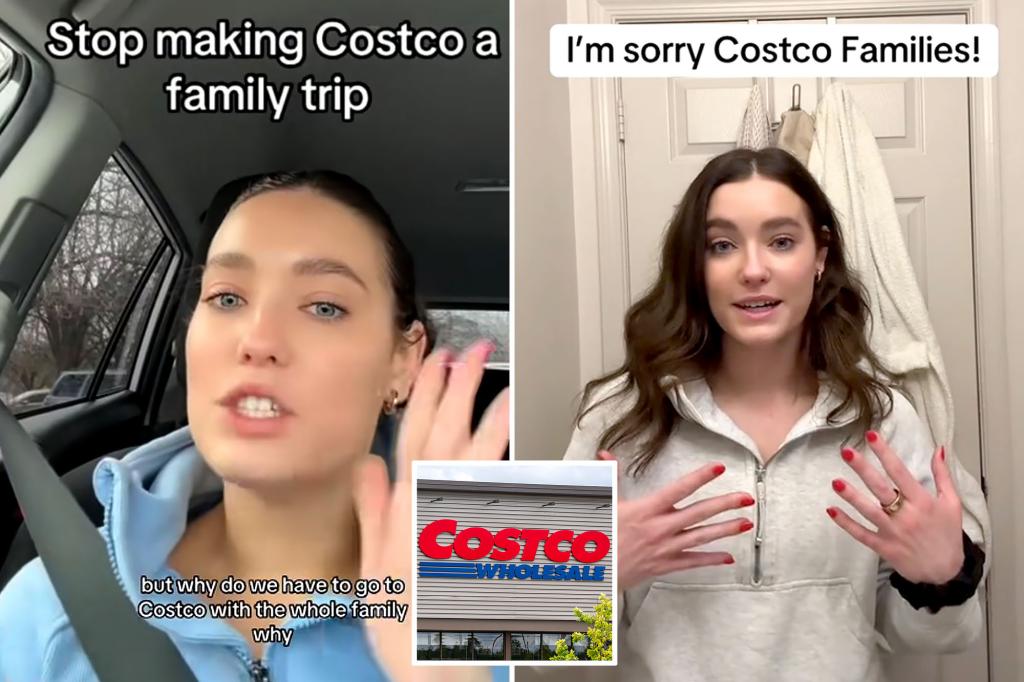 Womanless woman wipes a bad noise for children in Costco